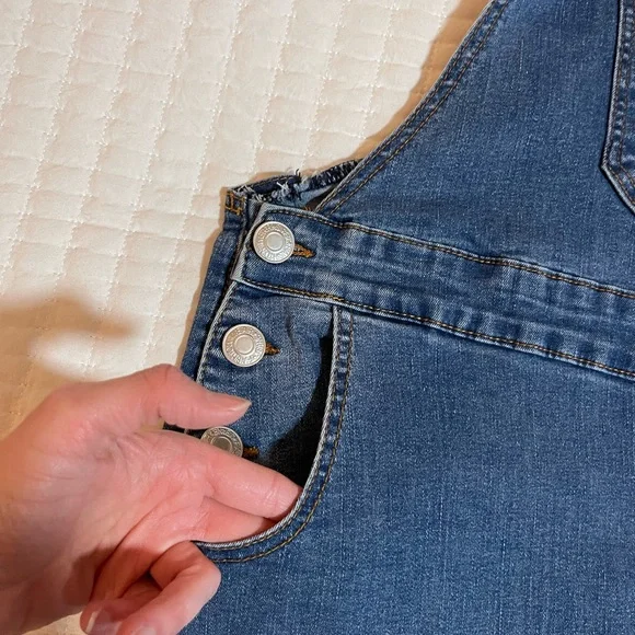 Denim Overall Midi Dress with Adjustable Straps - Picture 5 of 11